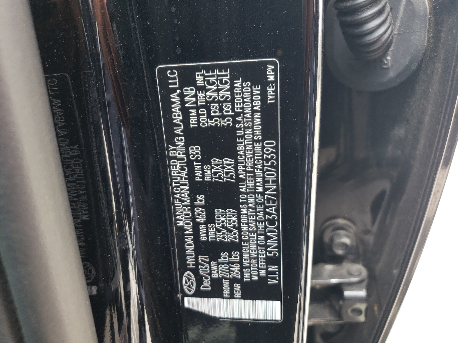 5NMJC3AE7NH075390 2022 Hyundai Tucson Sel