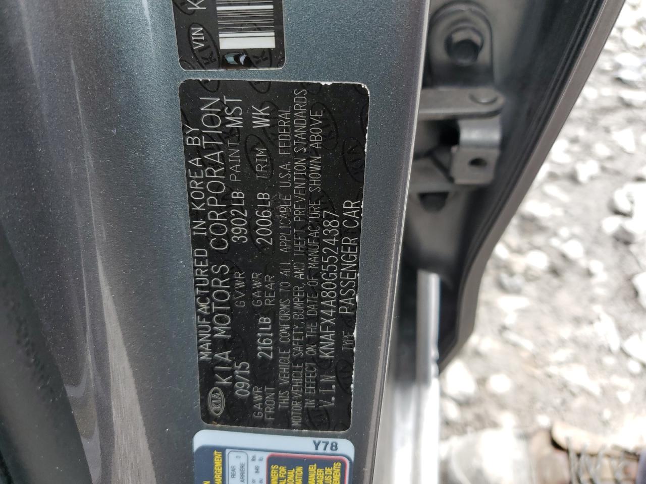 2016 Kia Forte Ex VIN: KNAFX4A80G5524387 Lot: 81373124