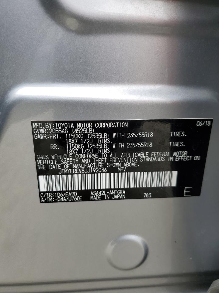 2018 Toyota Rav4 Limited VIN: JTMYFREV8JJ192046 Lot: 63561774