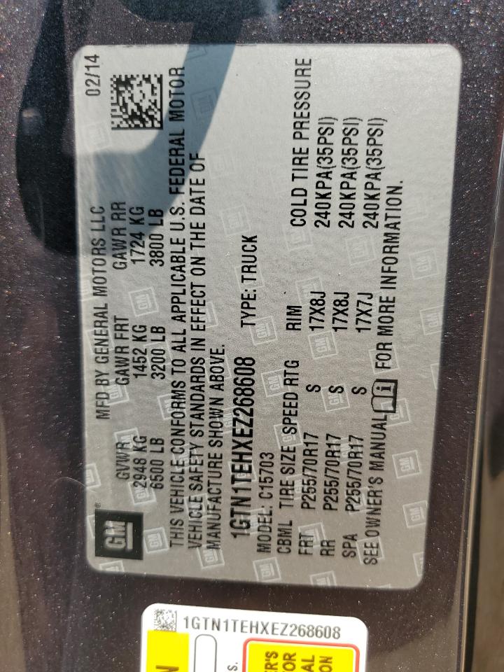 2014 GMC Sierra C1500 VIN: 1GTN1TEHXEZ268608 Lot: 64382314