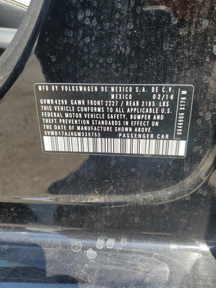2016 Volkswagen Jetta Sport VIN: 3VWD17AJ6GM339753 Lot: 62696114