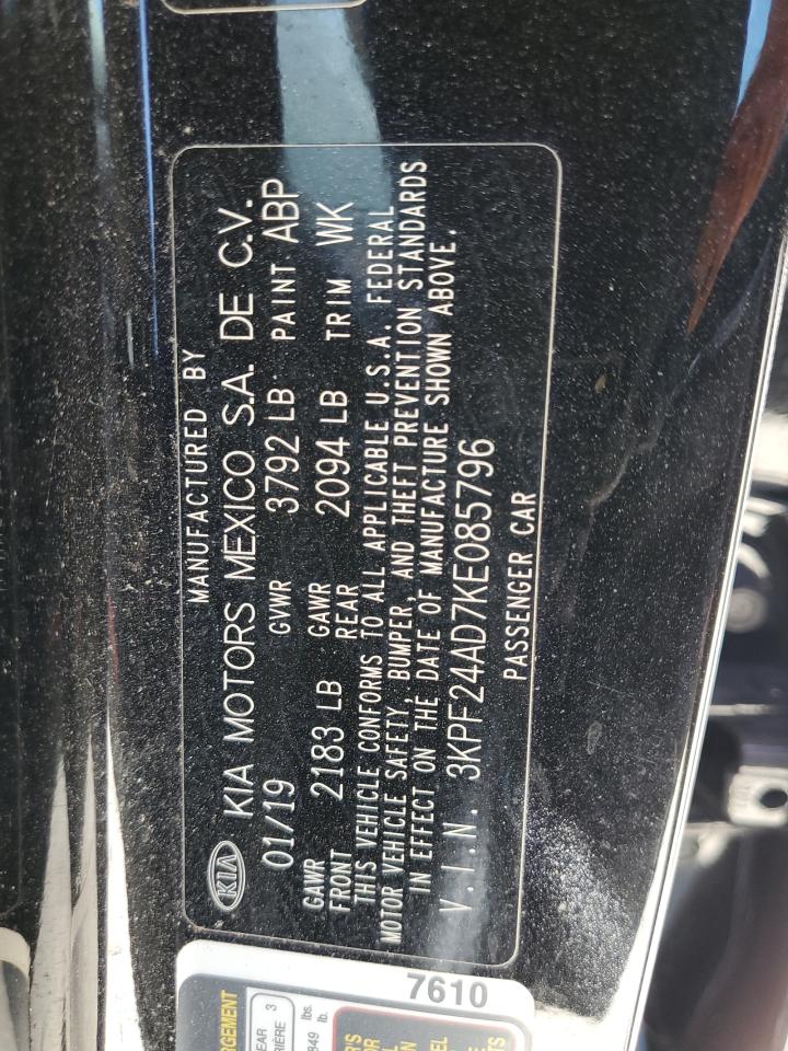 2019 Kia Forte Fe VIN: 3KPF24AD7KE085796 Lot: 64829644