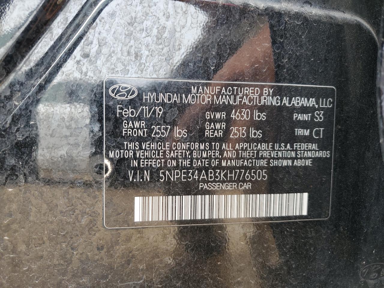 5NPE34AB3KH776505 2019 Hyundai Sonata Limited Turbo