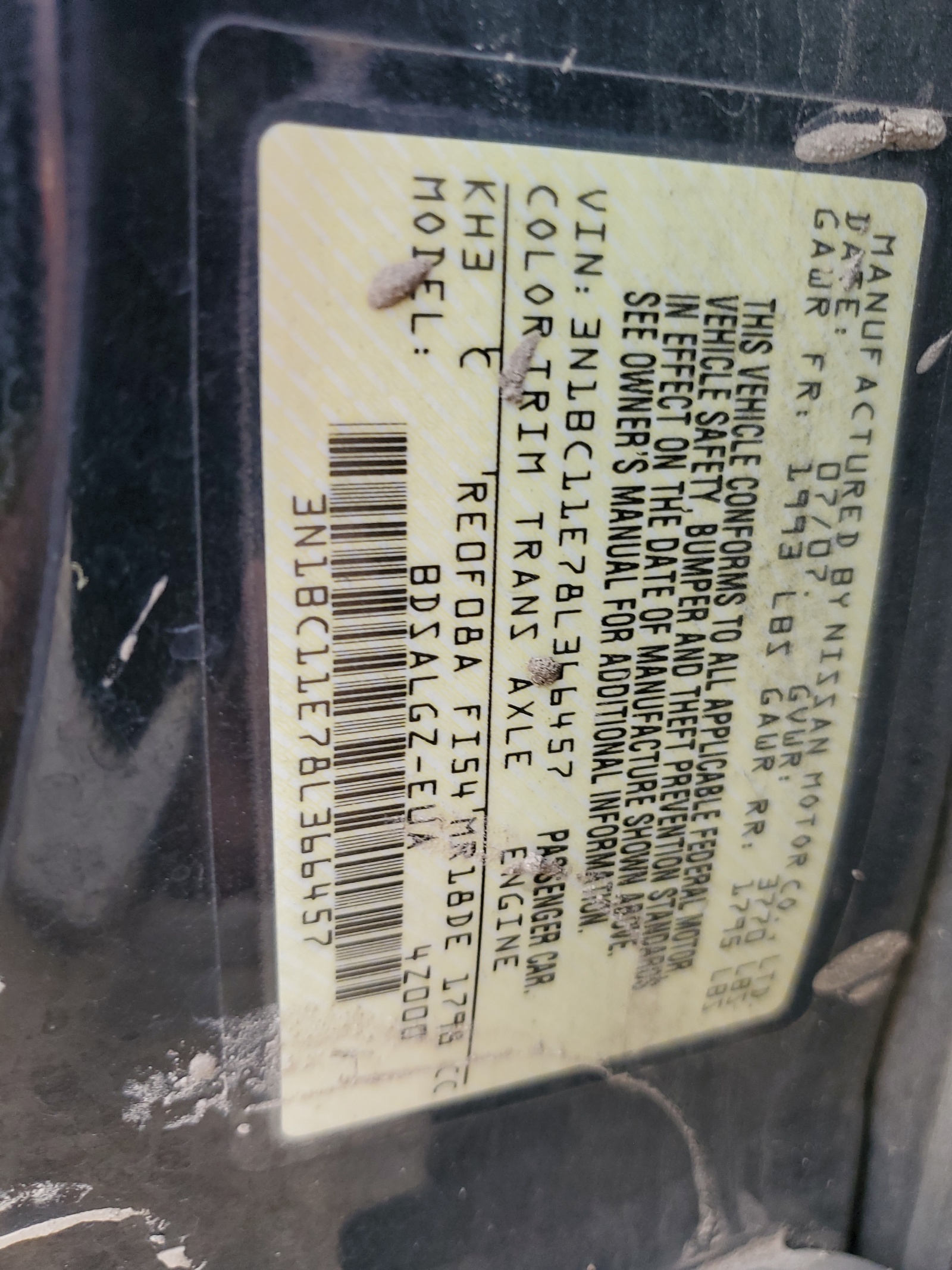 3N1BC11E78L366457 2008 Nissan Versa S