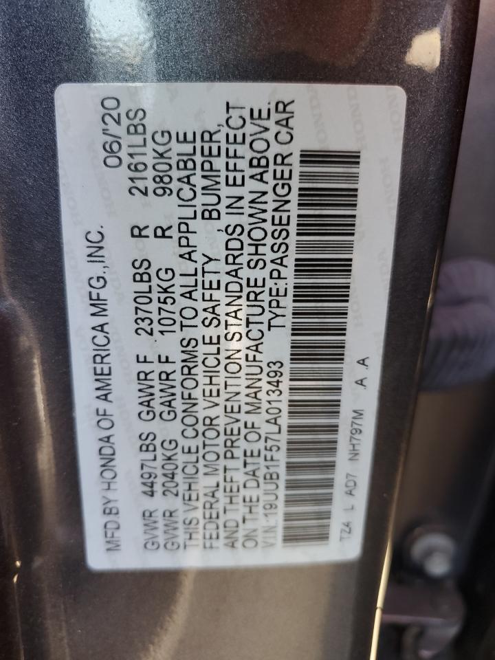 2020 Acura Tlx Technology VIN: 19UUB1F57LA013493 Lot: 63016034