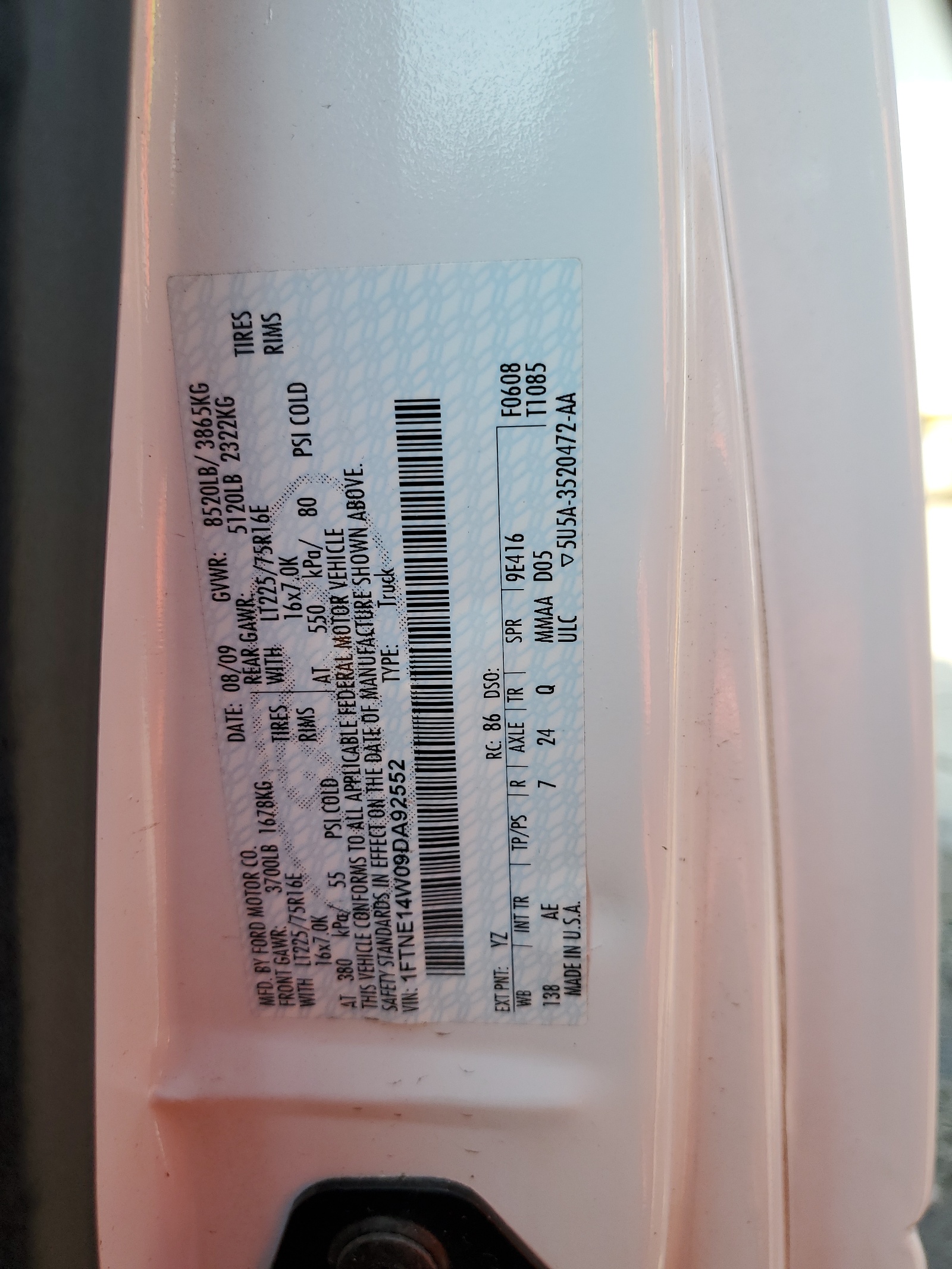 1FTNE14W09DA92552 2009 Ford Econoline E150 Van