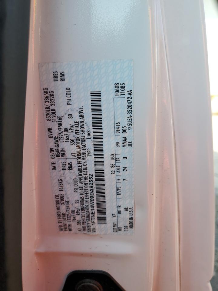 2009 Ford Econoline E150 Van VIN: 1FTNE14W09DA92552 Lot: 64809174