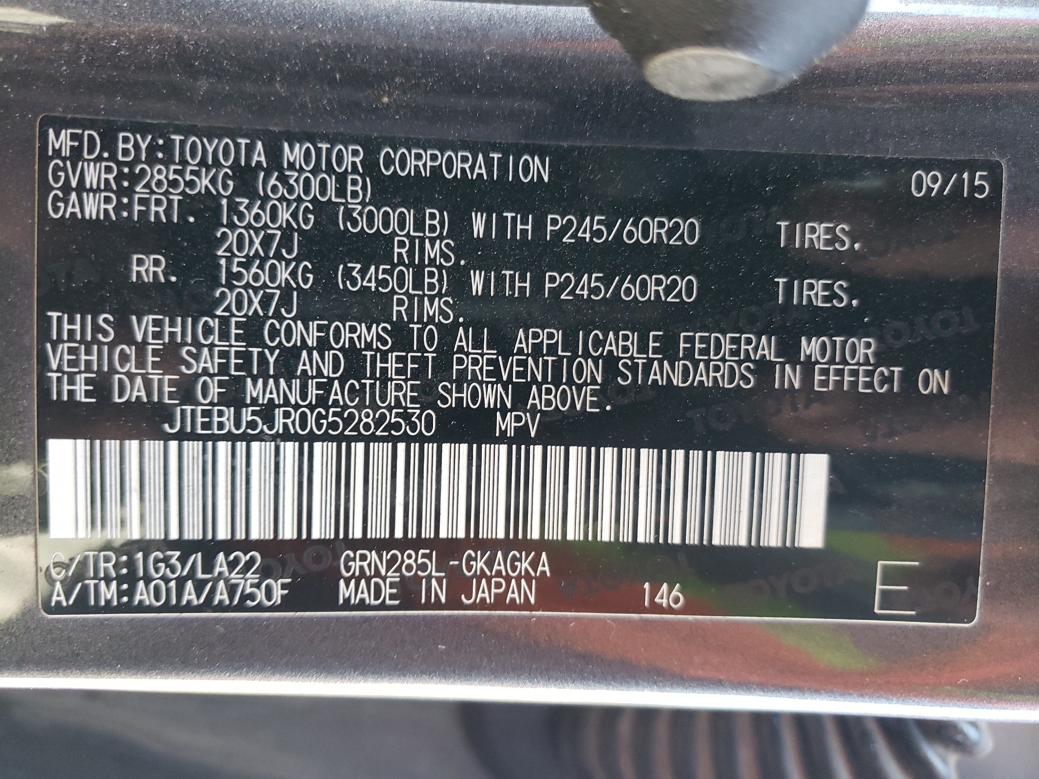 JTEBU5JR0G5282530 2016 Toyota 4Runner Sr5/Sr5 Premium
