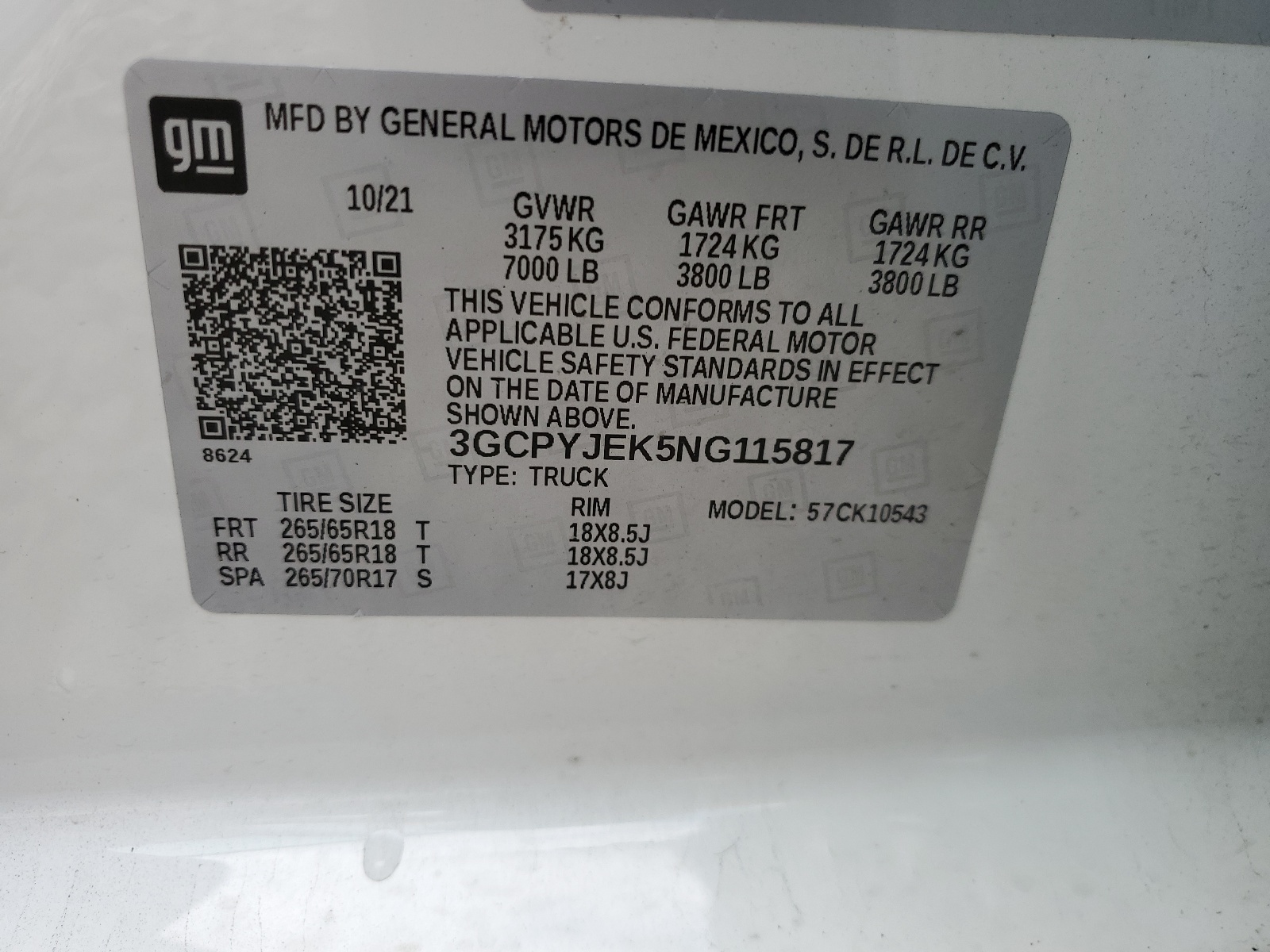 3GCPYJEK5NG115817 2022 Chevrolet Silverado Ltd K1500 Lt-L