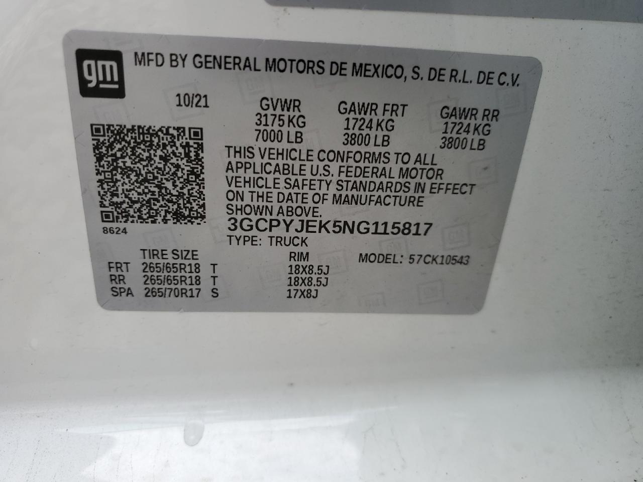 2022 Chevrolet Silverado Ltd K1500 Lt-L VIN: 3GCPYJEK5NG115817 Lot: 62633224