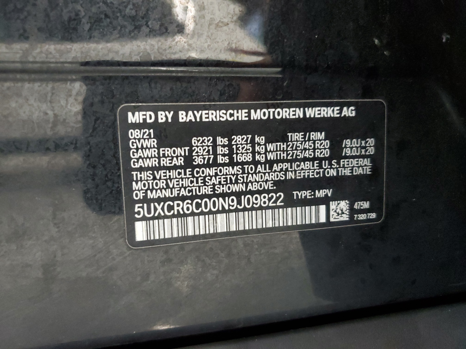 5UXCR6C00N9J09822 2022 BMW X5 xDrive40I