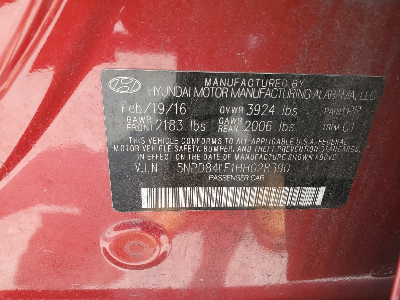 5NPD84LF1HH028390 2017 Hyundai Elantra Se