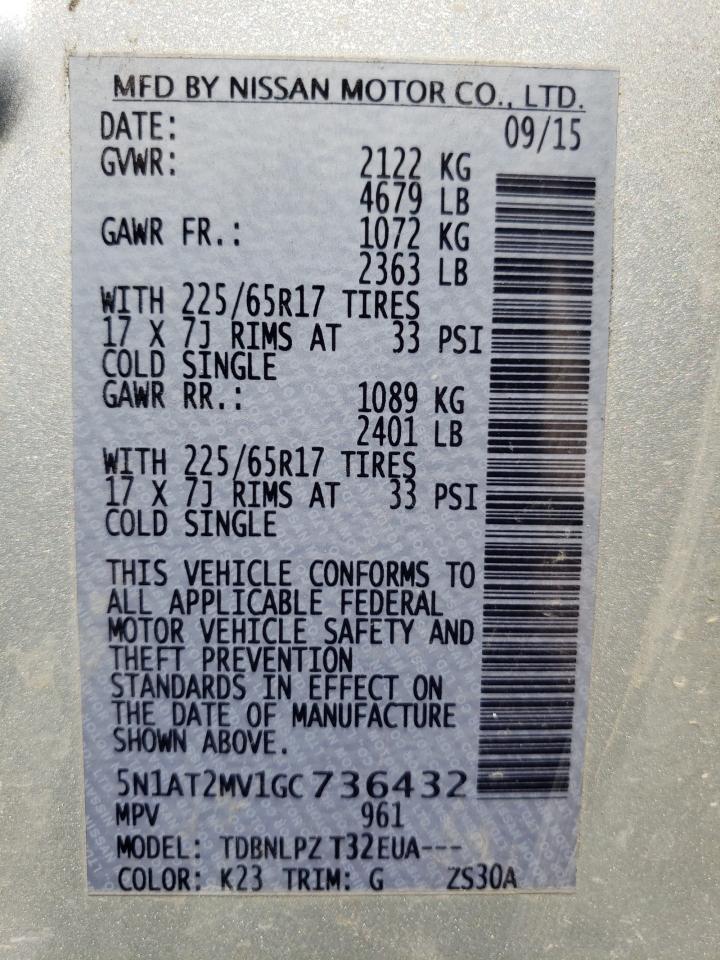 5N1AT2MV1GC736432 2016 Nissan Rogue S 5N1AT2MV1GC736432 2016 Nissan Rogue S