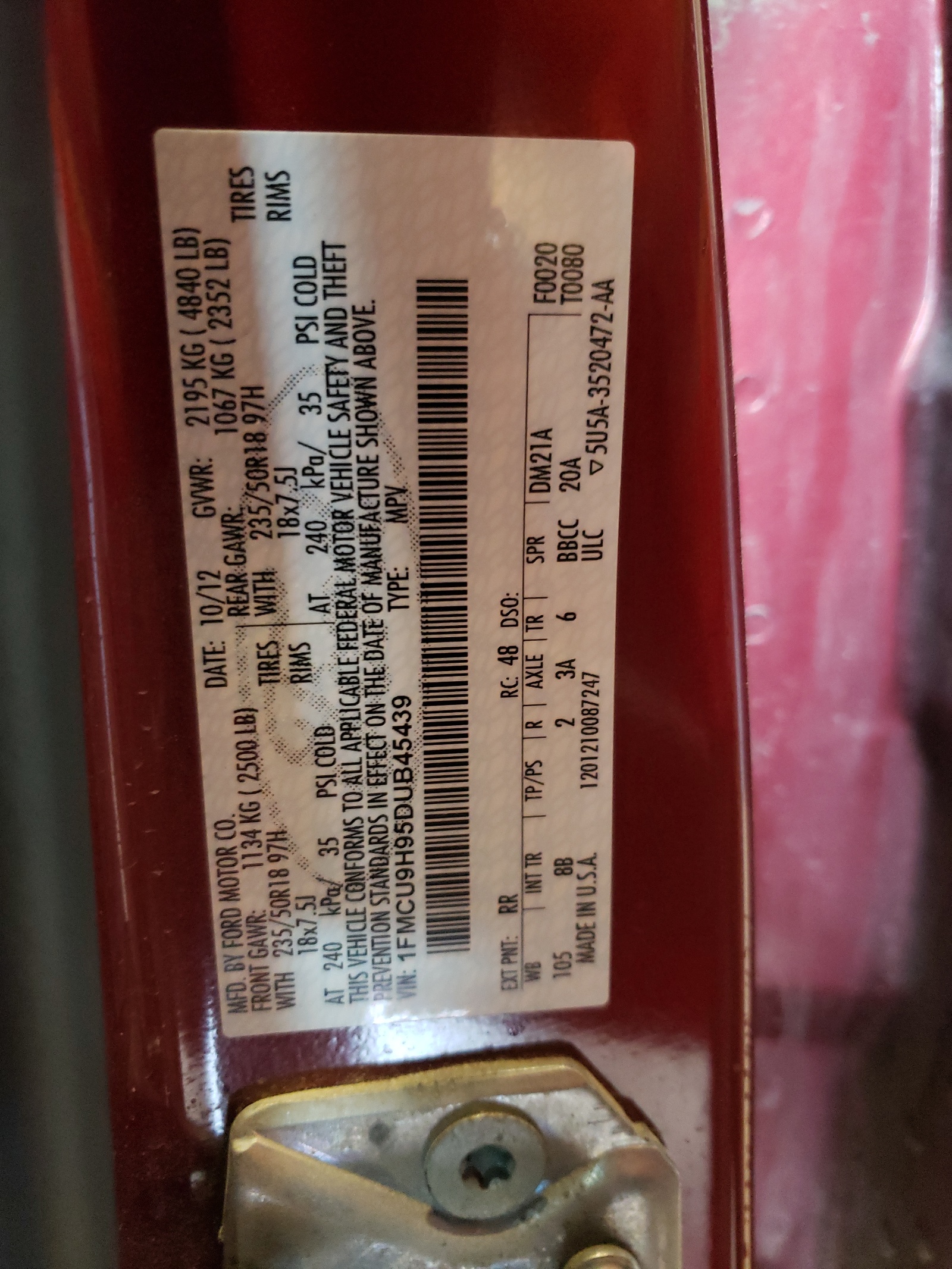 1FMCU9H95DUB45439 2013 Ford Escape Sel