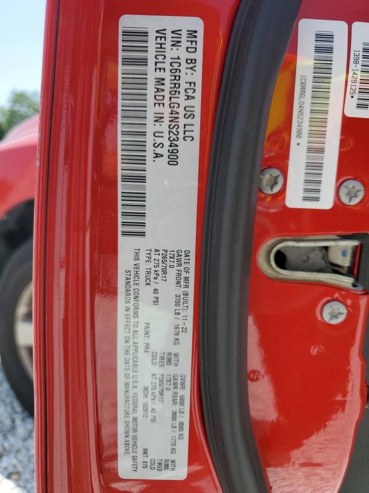 2022 Ram 1500 Classic Slt VIN: 1C6RR6LG4NS234900 Lot: 64083954