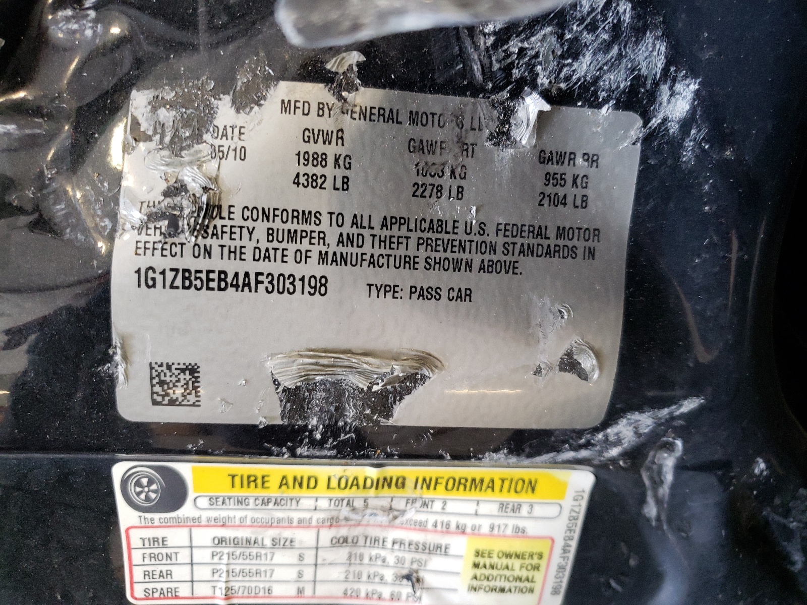 1G1ZB5EB4AF303198 2010 Chevrolet Malibu Ls