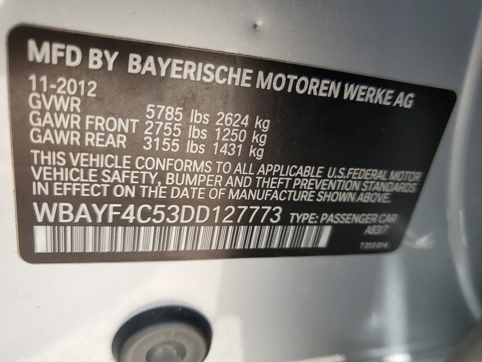 WBAYF4C53DD127773 2013 BMW 740 Lxi