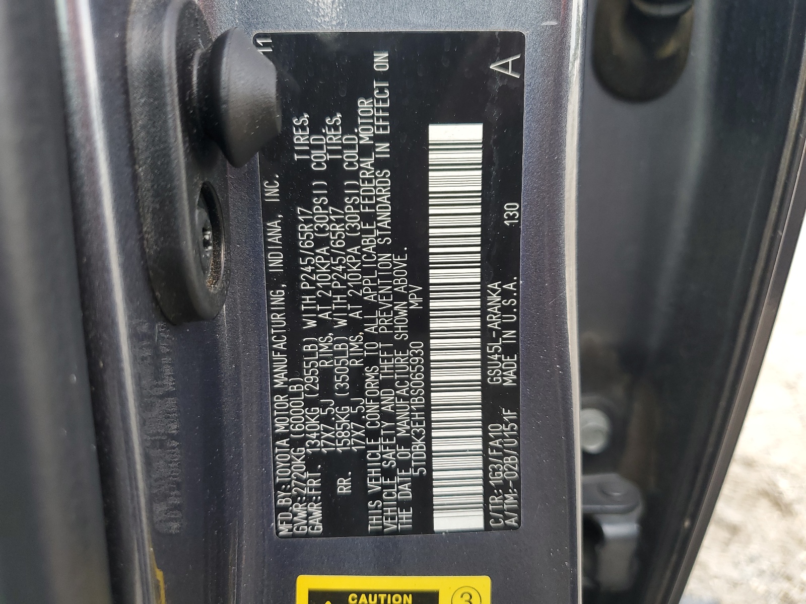 5TDBK3EH1BS065930 2011 Toyota Highlander Base