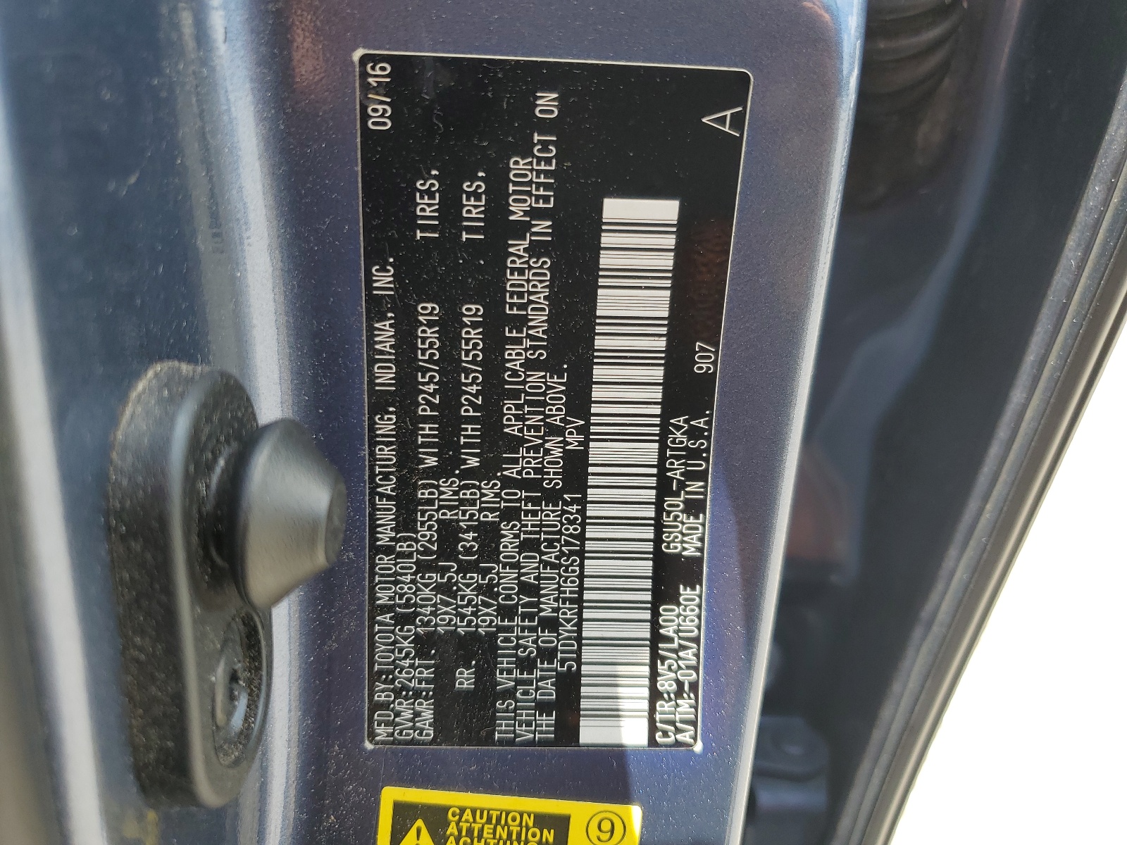 5TDYKRFH6GS178341 2016 Toyota Highlander Limited