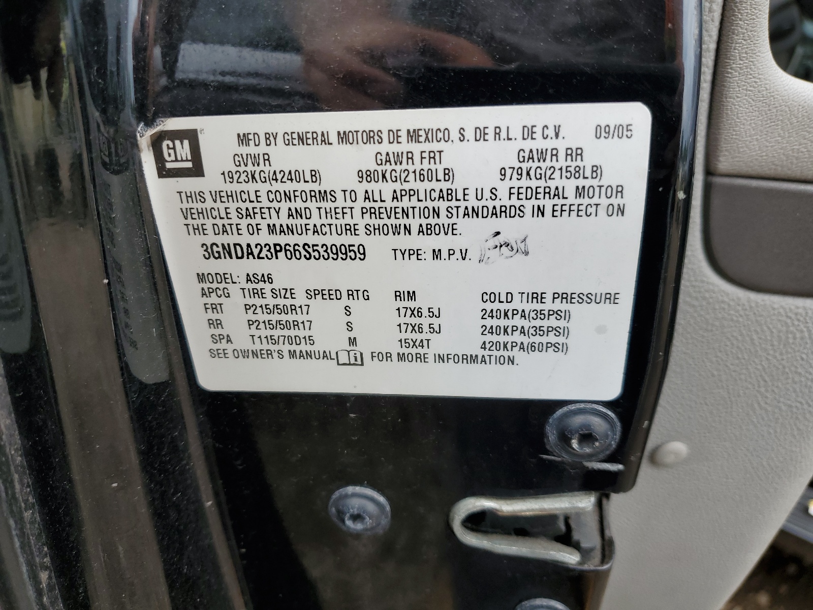 3GNDA23P66S539959 2006 Chevrolet Hhr Lt