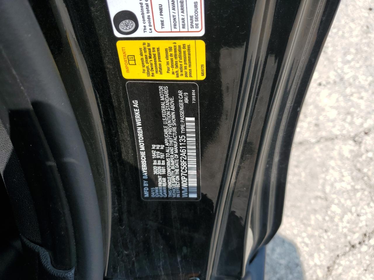 2015 Mini Cooper S VIN: WMWXP7C58F2A61135 Lot: 64621944