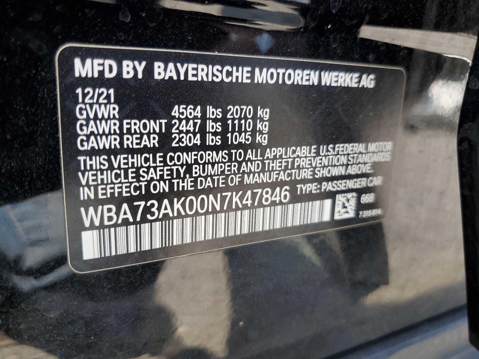 WBA73AK00N7K47846 2022 BMW 228Xi