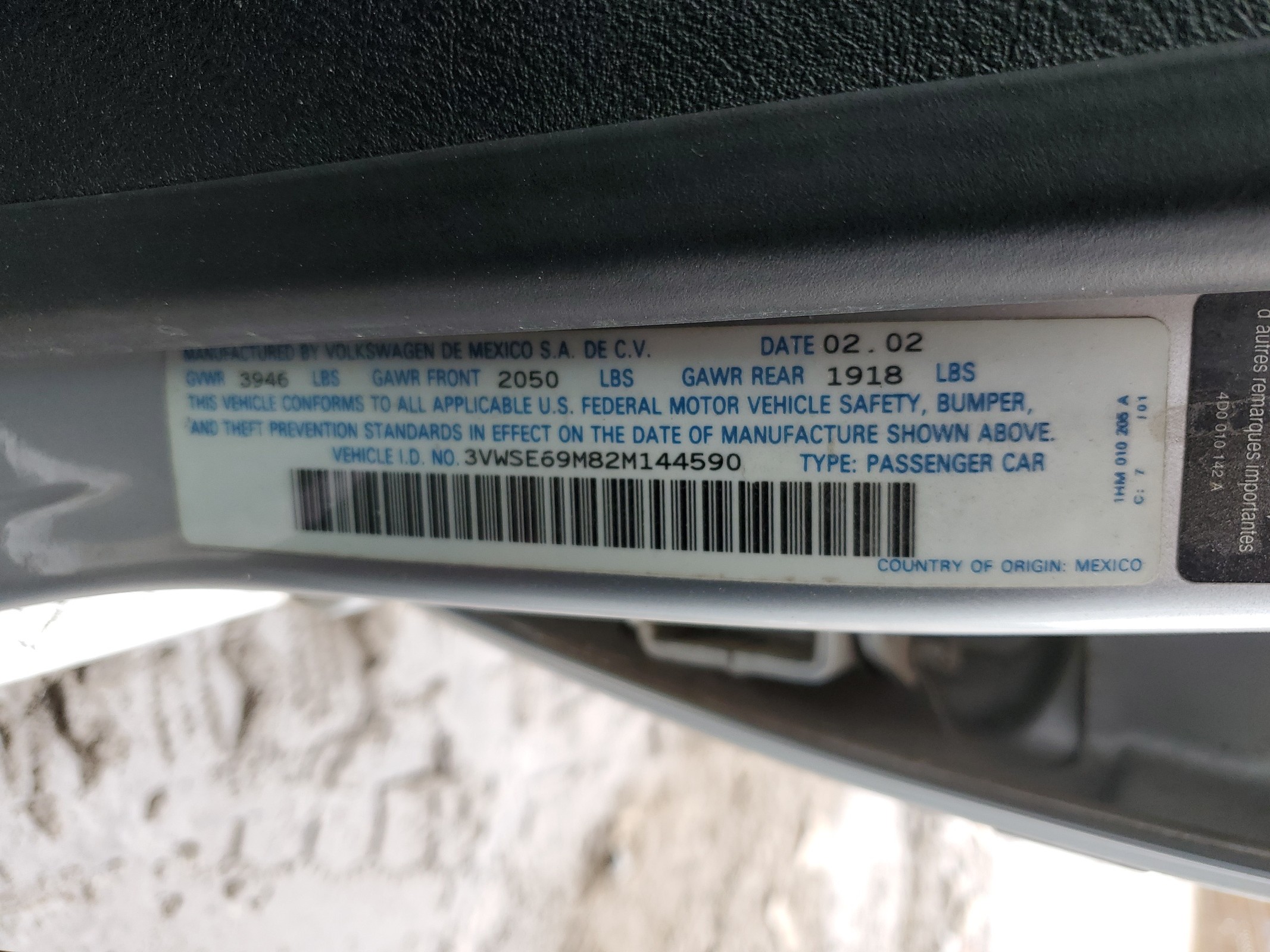 3VWSE69M82M144590 2002 Volkswagen Jetta Gls