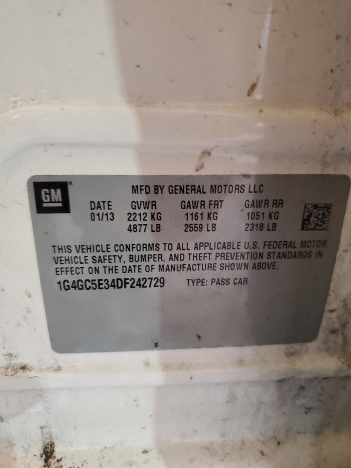 2013 Buick Lacrosse VIN: 1G4GC5E34DF242729 Lot: 64198314