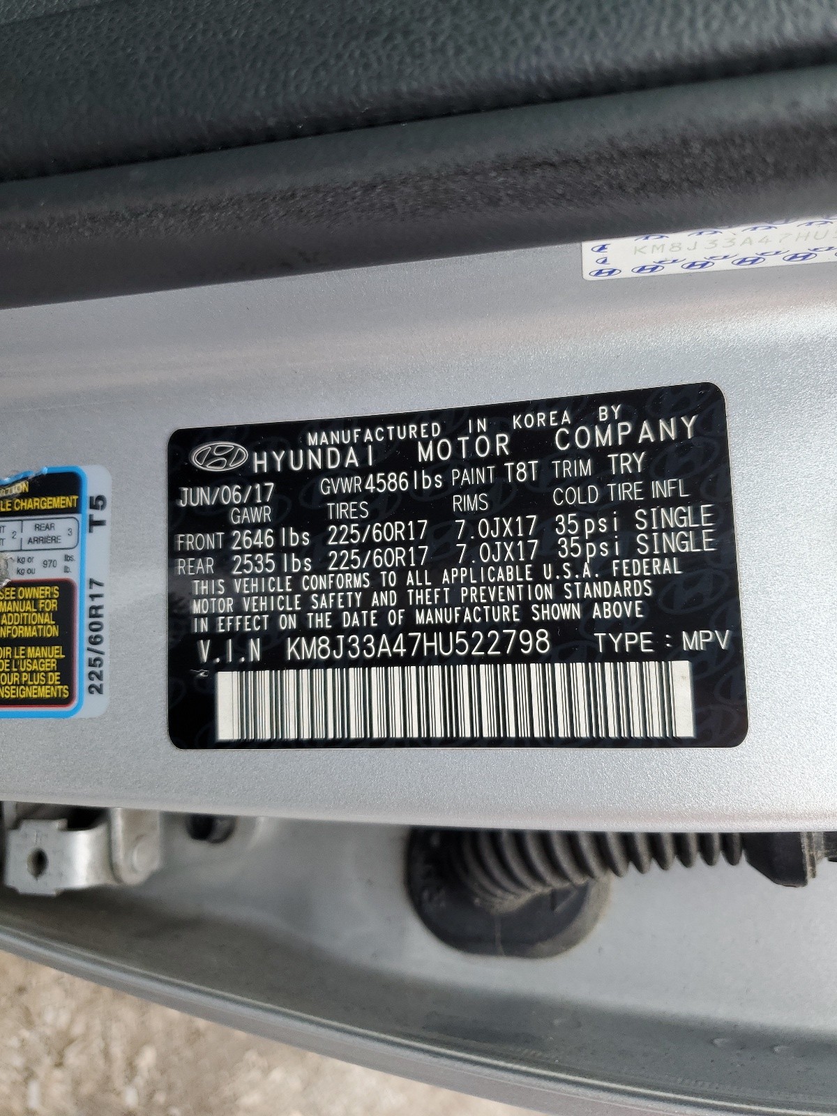 KM8J33A47HU522798 2017 Hyundai Tucson Limited