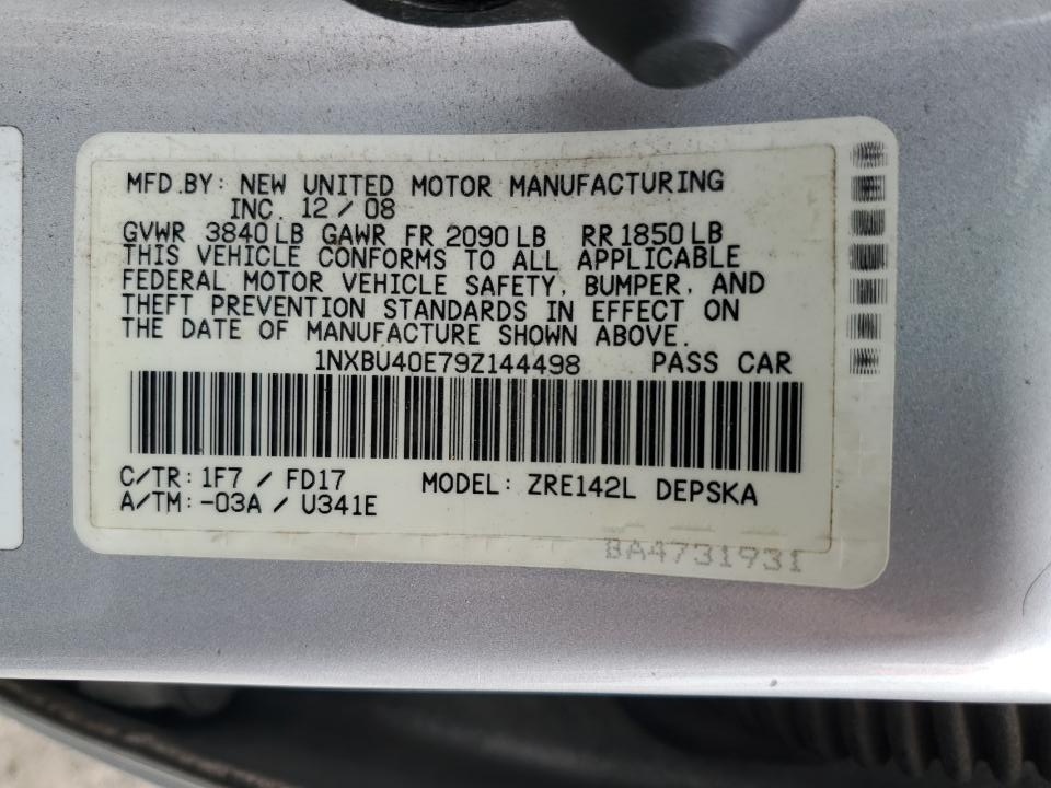 1NXBU40E79Z144498 2009 Toyota Corolla Base