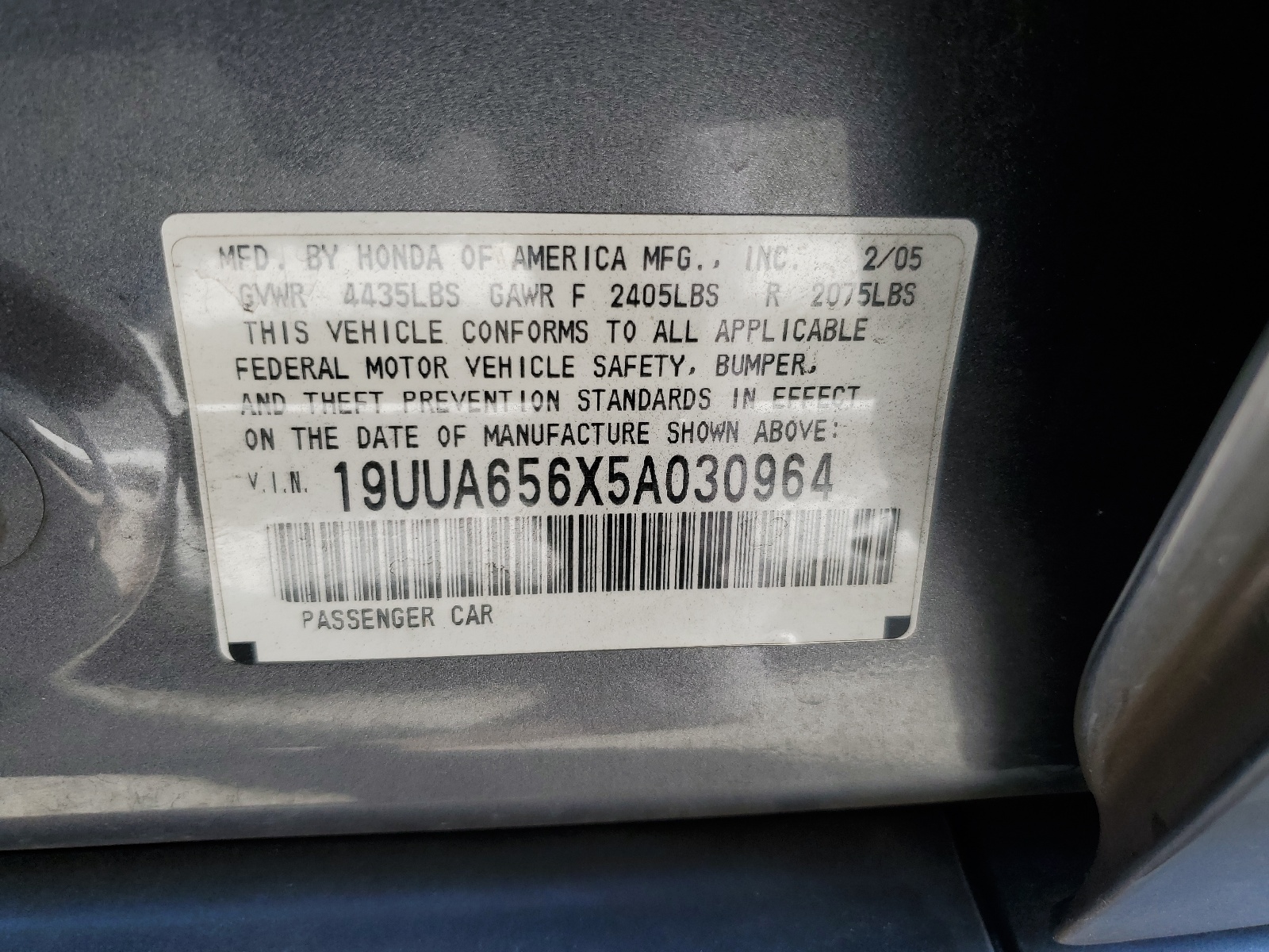 19UUA656X5A030964 2005 Acura Tl