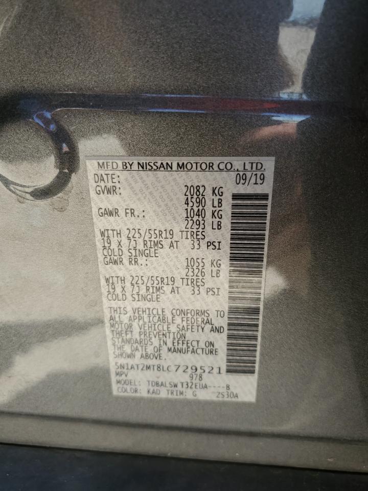 2020 Nissan Rogue S VIN: 5N1AT2MT8LC729521 Lot: 63881564