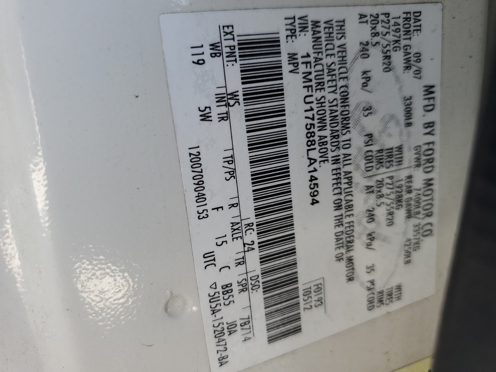 1FMFU17588LA14594 2008 Ford Expedition Eddie Bauer