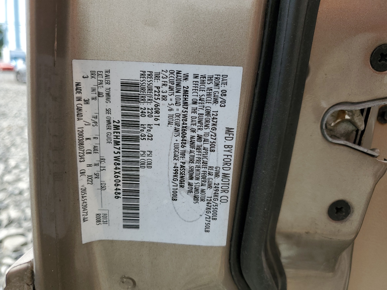 2MEHM75W84X606486 2004 Mercury Grand Marquis Ls