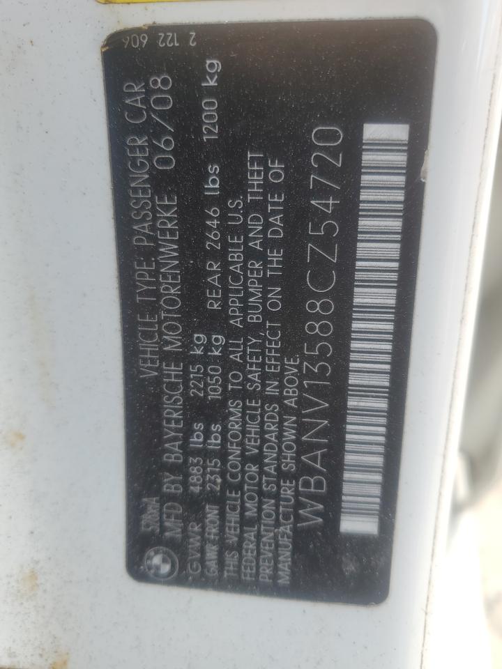 2008 BMW 528 Xi VIN: WBANV13588CZ54720 Lot: 62020234