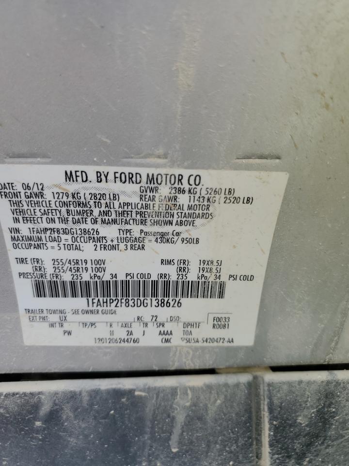 2013 Ford Taurus Limited VIN: 1FAHP2F83DG138626 Lot: 62941914