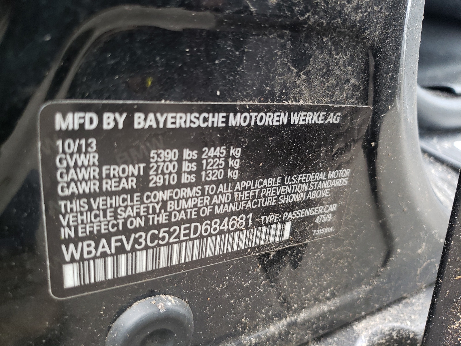 WBAFV3C52ED684681 2014 BMW 535 D xDrive