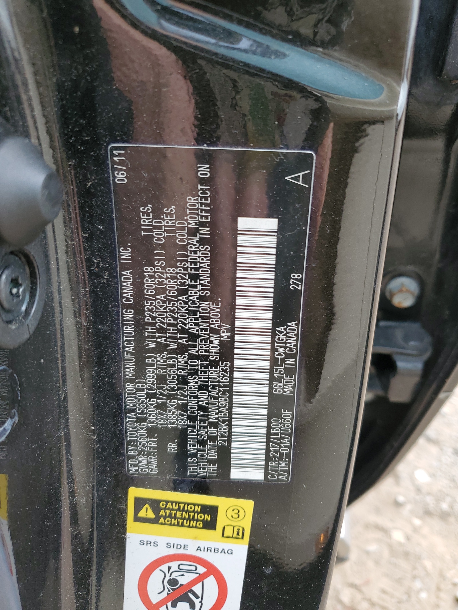 2T2BK1BA9BC116235 2011 Lexus Rx 350