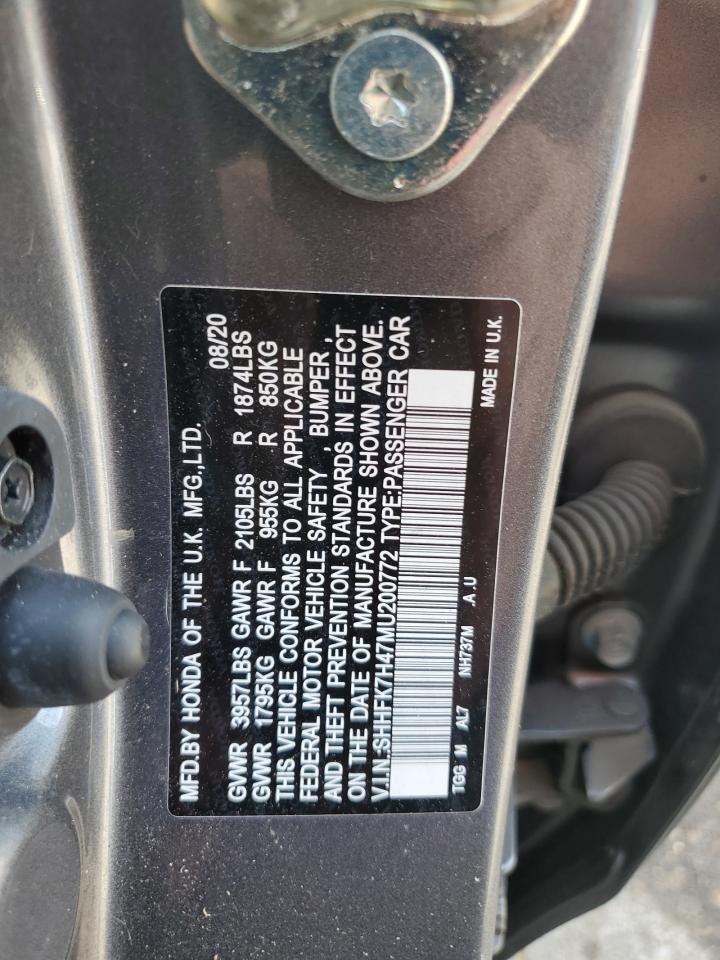 SHHFK7H47MU200772 2021 Honda Civic Sport