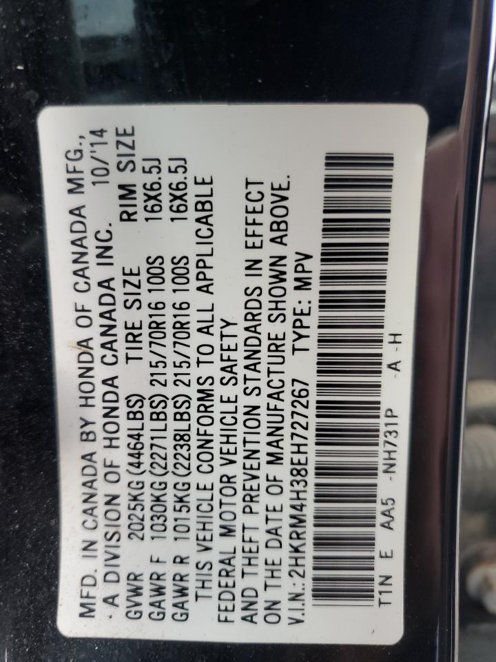 2014 Honda Cr-V Lx VIN: 2HKRM4H38EH727267 Lot: 63403714