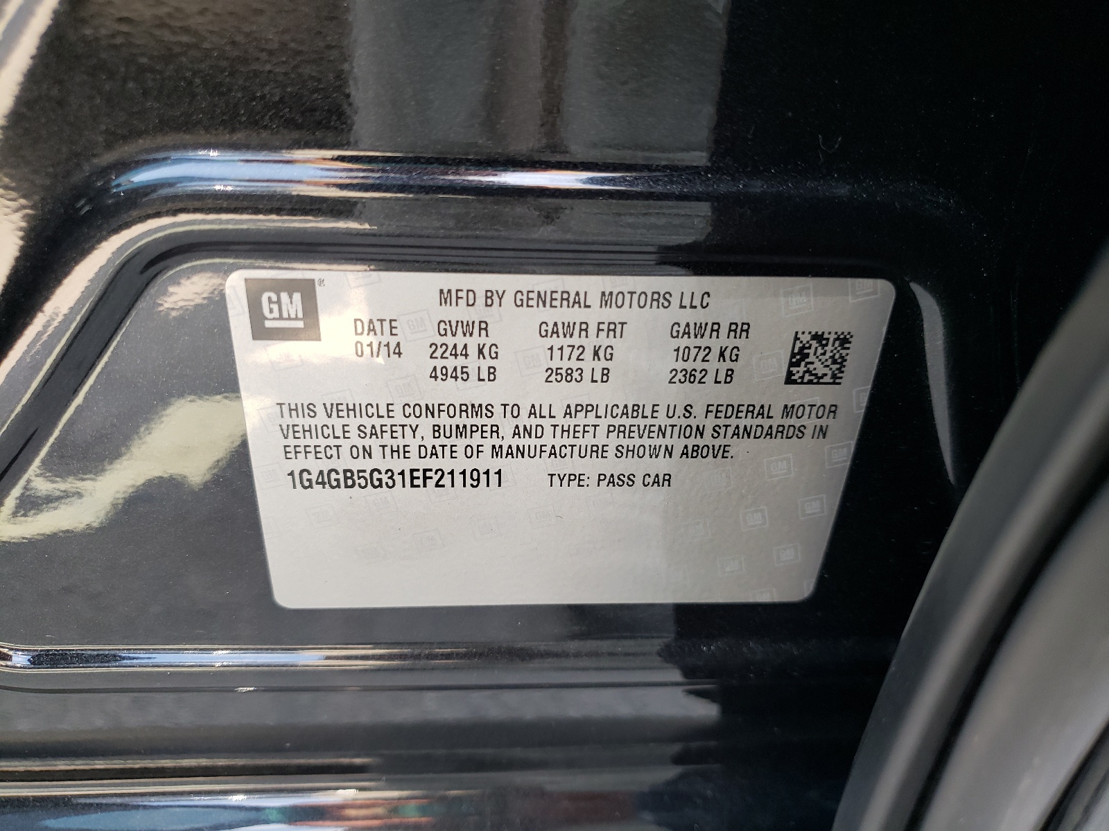 1G4GB5G31EF211911 2014 Buick Lacrosse