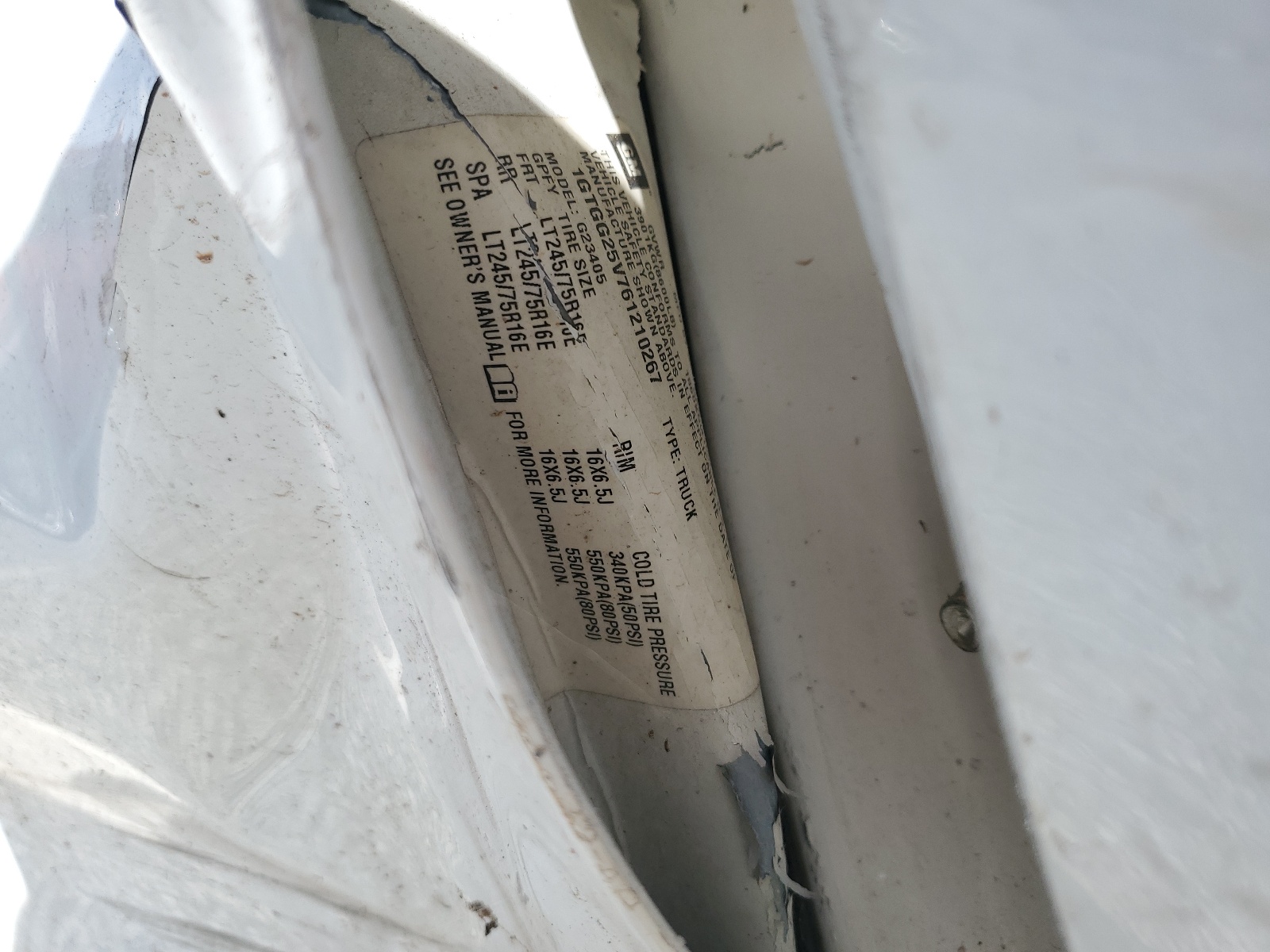 1GTGG25V761210267 2006 GMC Savana G2500