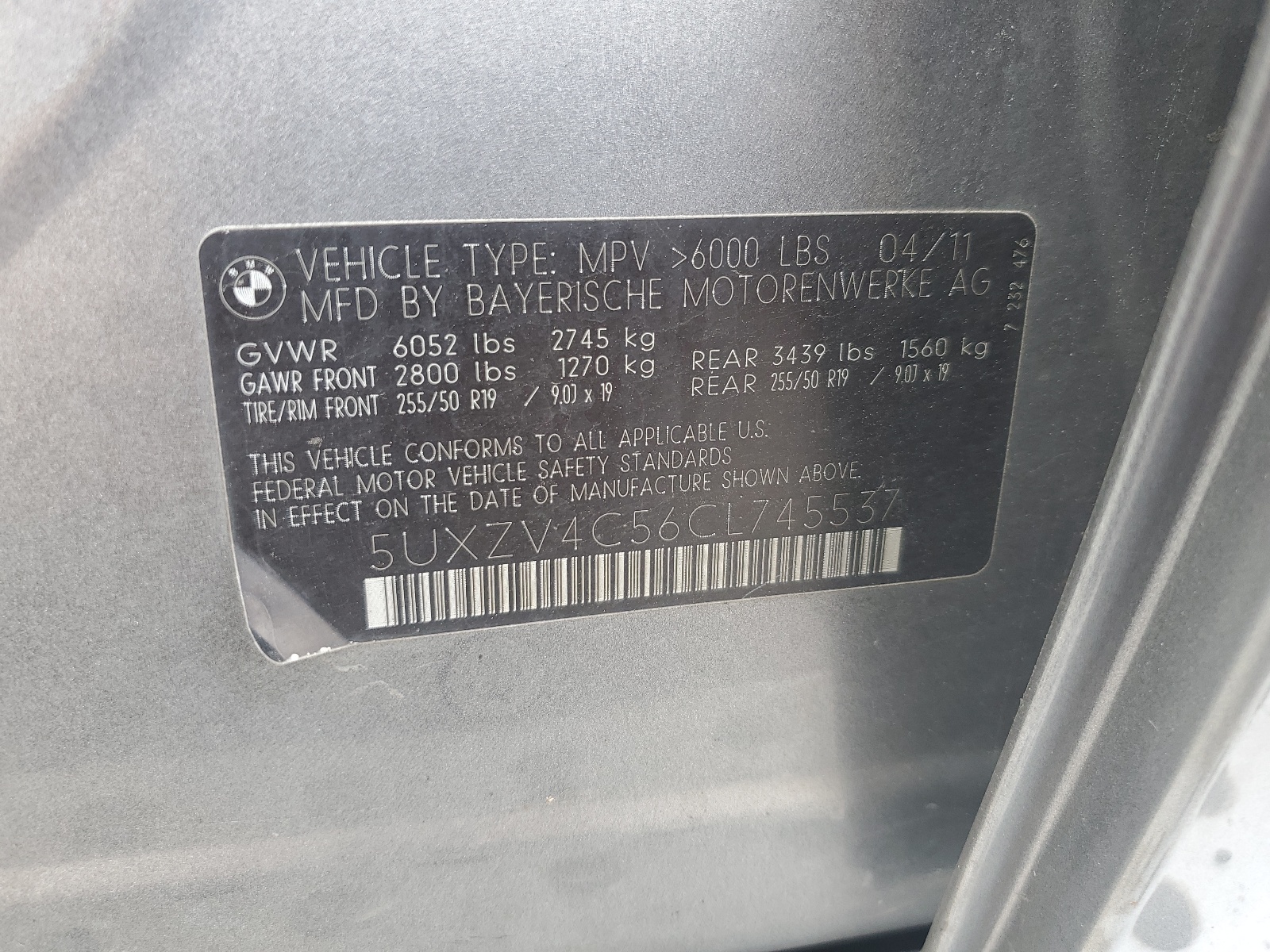 5UXZV4C56CL745537 2012 BMW X5 xDrive35I