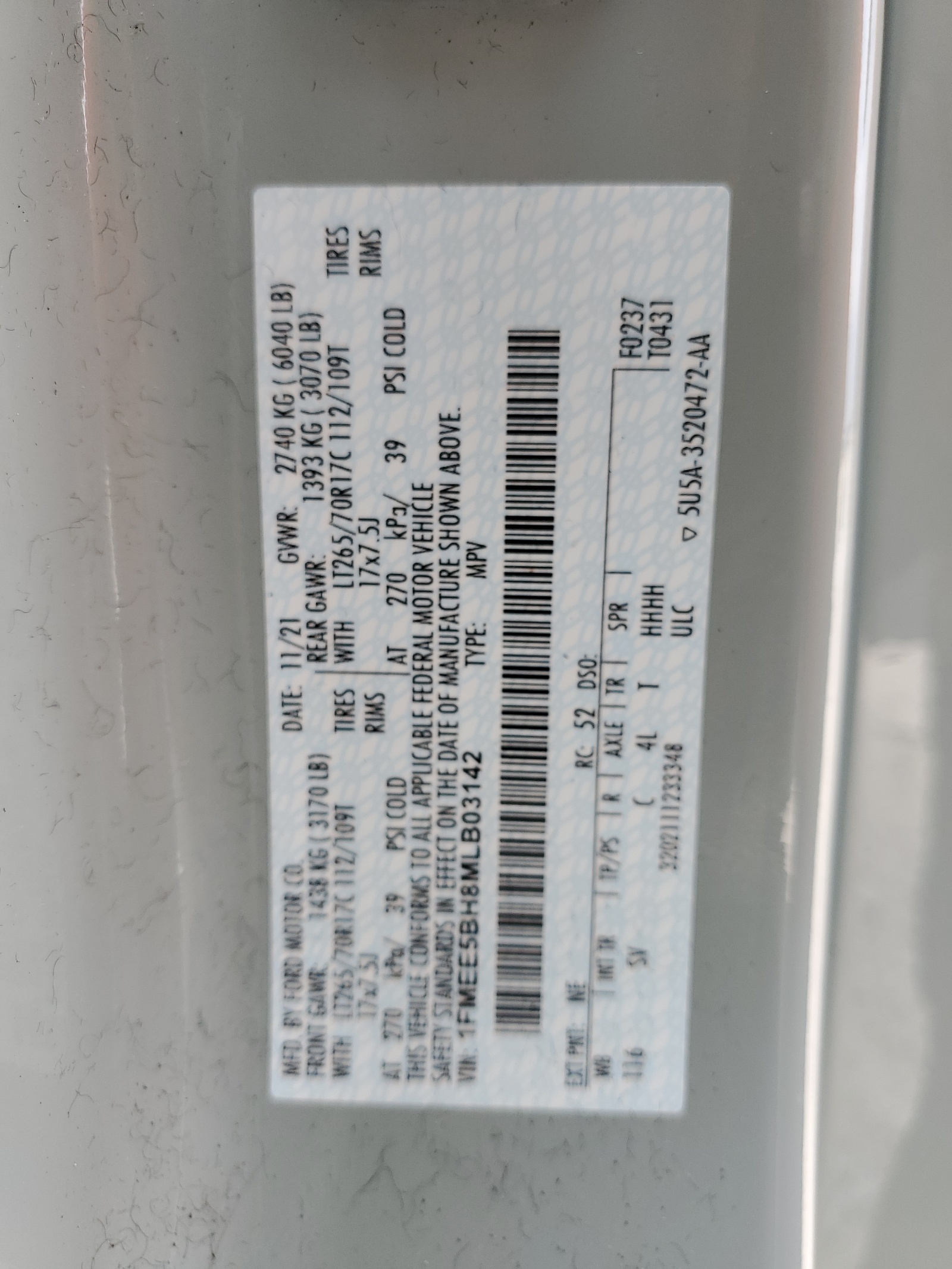 1FMEE5BH8MLB03142 2021 Ford Bronco Base