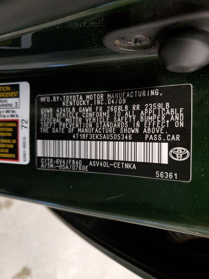 4T1BF3EK5AU505346 2010 Toyota Camry Base