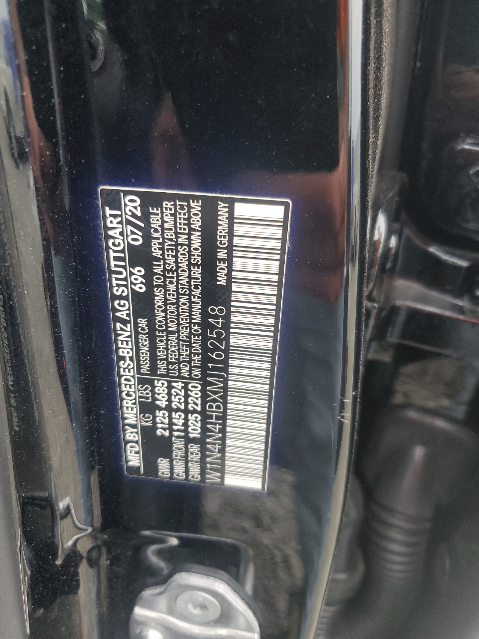 W1N4N4HBXMJ162548 2021 Mercedes-Benz Gla 250 4Matic