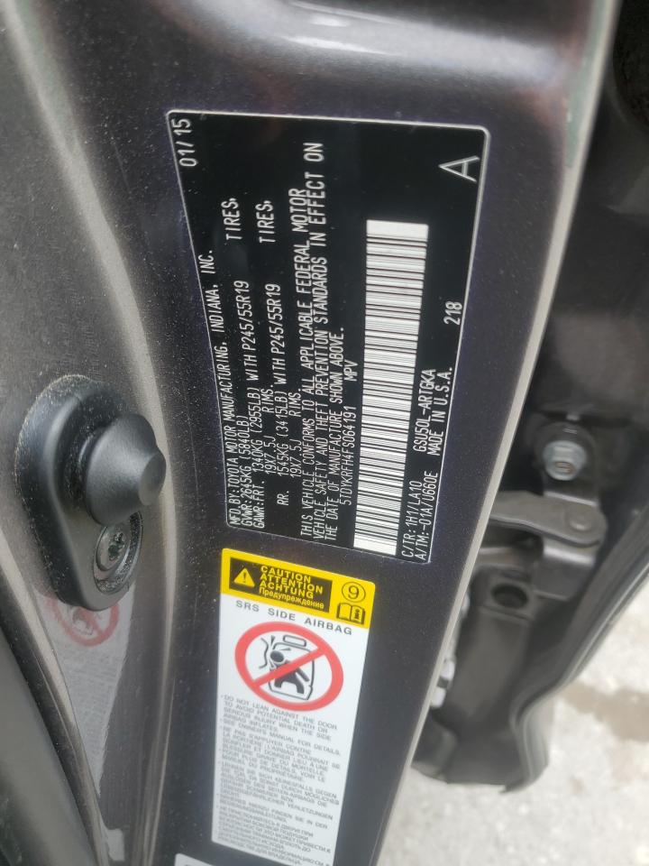 2015 Toyota Highlander Limited VIN: 5TDYKRFH4FS064191 Lot: 64439934