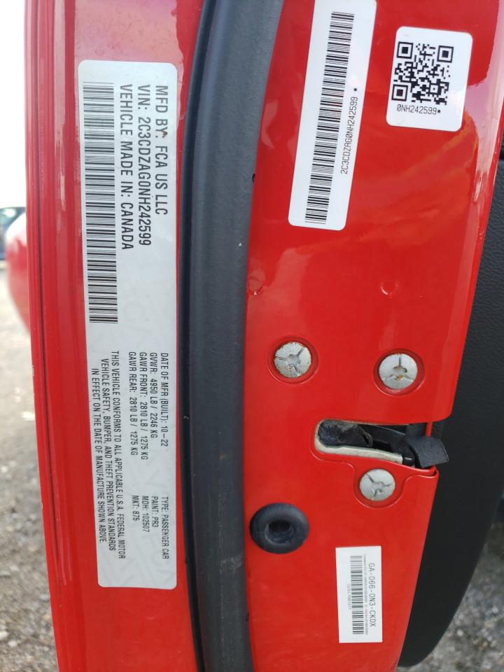 2022 Dodge Challenger Sxt VIN: 2C3CDZAG0NH242599 Lot: 64717374