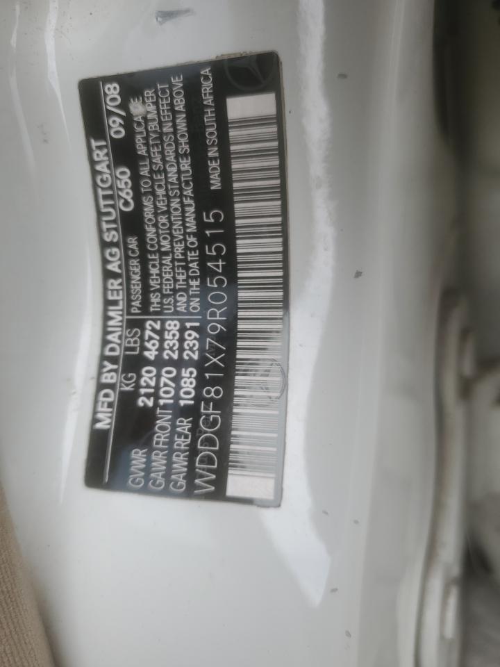 2009 Mercedes-Benz C 300 4Matic VIN: WDDGF81X79R054515 Lot: 63474094