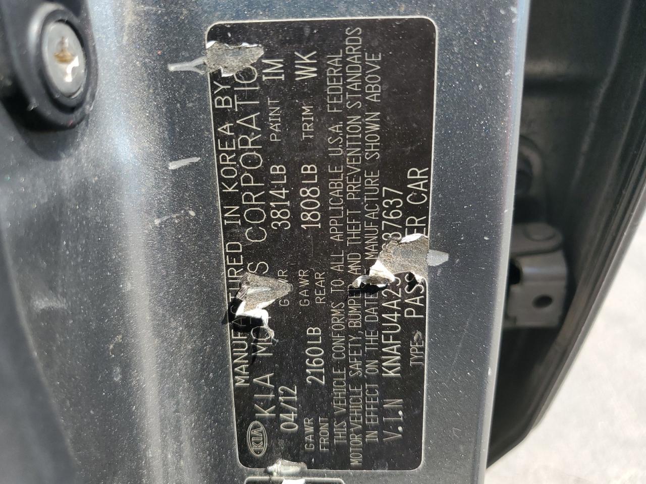 2012 Kia Forte Ex VIN: KNAFU4A25C5637637 Lot: 60316574